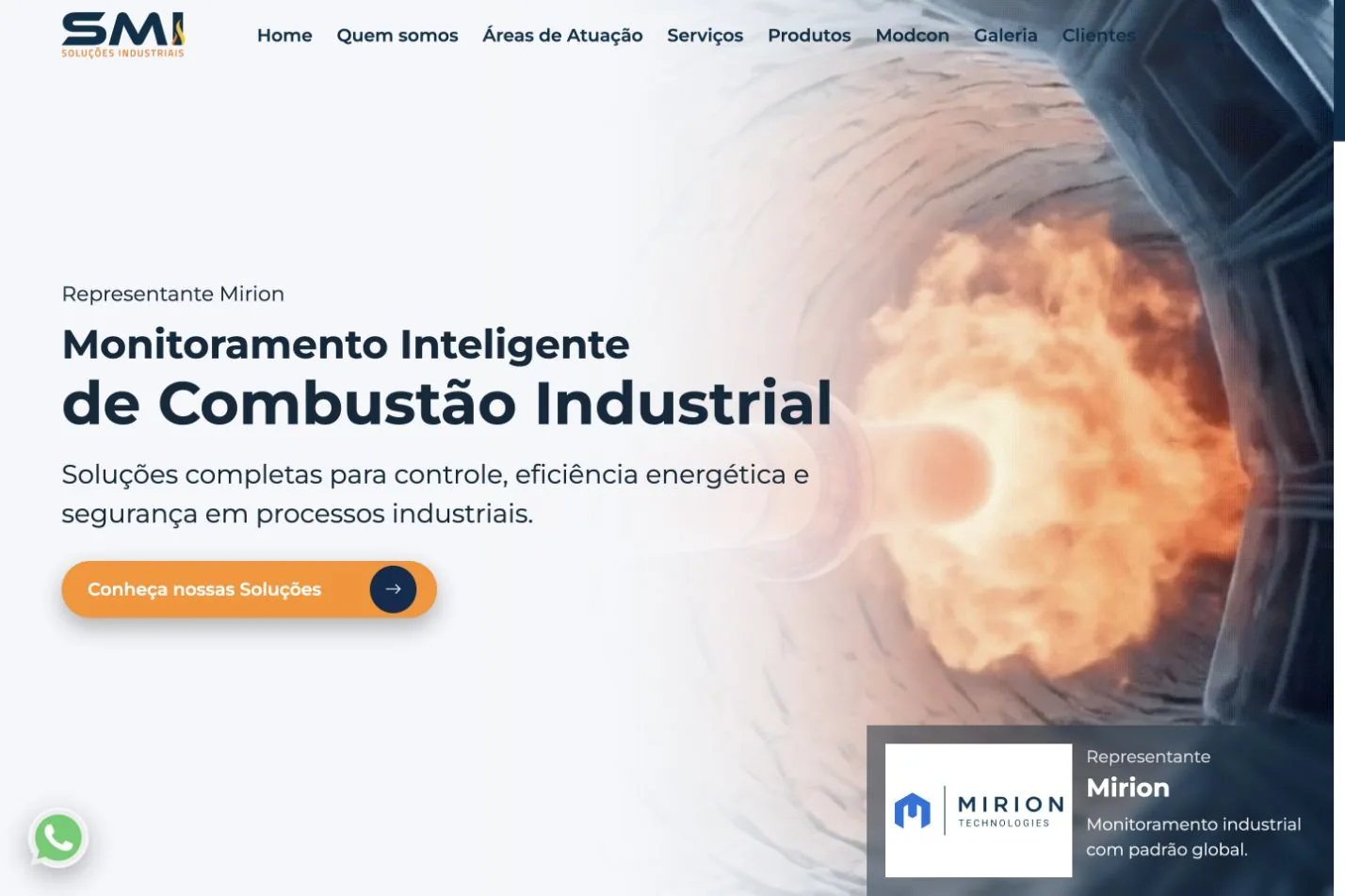 Página inicial do site SMI Soluções Industriais